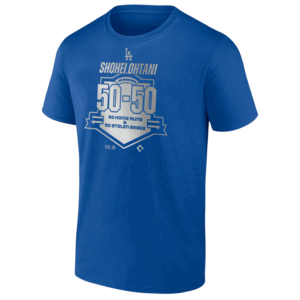 50 HOME RUNS & 50 STOLEN BASES SHIRT Shohei Ohtani, Los Angeles Dodgers