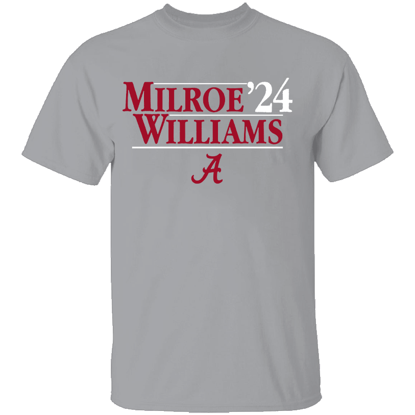 MILROE-WILLIAMS '24 SHIRT Jalen Milroe, Ryan Williams, Alabama Crimson Tide MILROE WILLIAMS '24 SHIRT Jalen Milroe, Ryan Williams, Alabama Crimson Tide