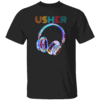 USHER Hiphop Fan Music Headphone Vintage Design T Shirt