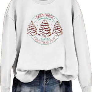 Farm Fresh Christmas Tree Long Sleeve Pullover Sweater Christmas Shirt