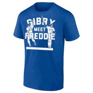 GIBBY MEET FREDDIE SHIRT Kirk Gibson & Freddie Freeman, 2024 MLB World Series Champions, Los Angeles Dodgers