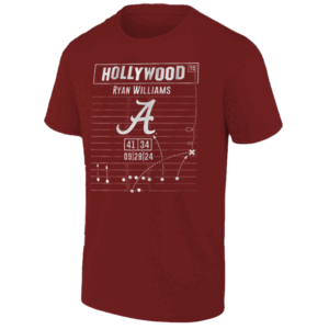 HOLLYWOOD ENDING PLAY DIAGRAM SHIRT Ryan Williams, Alabama Crimson Tide