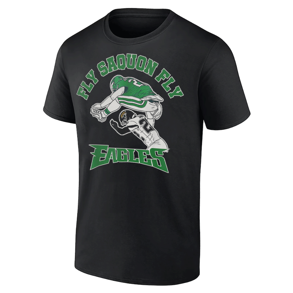 FLY SAQUON FLY SHIRT No Look Reverse Hurdle, Saquon Barkley, Philadelphia Eagles FLY SAQUON FLY SHIRT No Look Reverse Hurdle, Saquon Barkley, Philadelphia Eagles