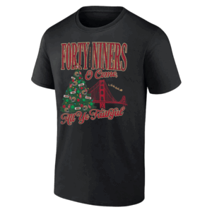 FORTY NINERS O COME, ALL YE FAITHFUL SHIRT Olivia Culpo x San Francisco 49ers NFL Christmas Holiday Tree