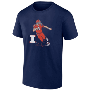 Illinois Football Superstar Pose T Shirt Luke Altmyer, Illinois Fighting Illini