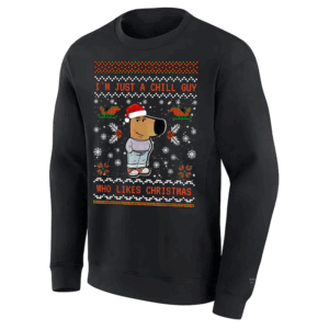 I'm Just a Chill Guy Who Likes Christmas My New Character Ugly Sweater Chill Guy Meme Costume Funny Chill Guy Meme T Shirt