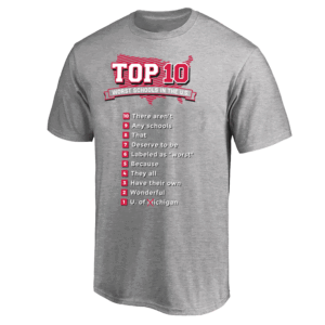 Top 10 Worst Schools T Shirt Anti Michigan Wolverines, Ohio State Buckeyes