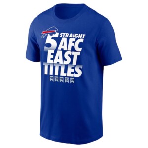 BUFFALO FOOTBALL 5 STRAIGHT AFC EAST TITTLES SHIRT 2024 AFC East Division Champions T Shirt Buffalo Bills