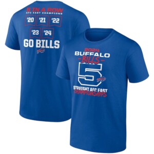 Five Straight AFC East Division Championships T Shirt 2024 AFC East Division Champions T Shirt Buffalo Bills