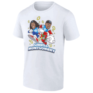 GIBBS AND MONTGOMERY SHIRT Funny Sonic & Knuckles Style, Jahmyr Gibbs, David Montgomery, Detroit Lions