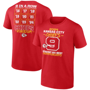 Nine Straight AFC West Division Champions Shirt Kansas City Chiefs