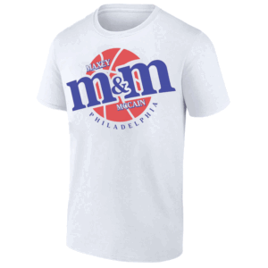 PHILADELPHIA M&M SHIRT Philadelphia Basketball, Tyrese Maxey, Jared McCain, Philadelphia 76ers