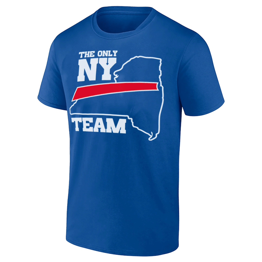 THE ONLY NY TEAM SHIRT New York Football Team, Buffalo Bills, Blue THE ONLY NY TEAM SHIRT New York Football Team, Buffalo Bills, Blue