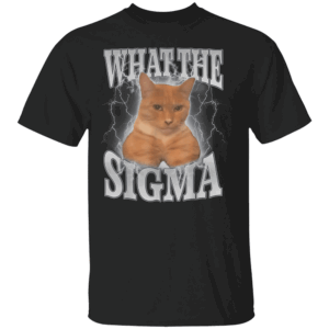 What The Sigma Shirt Meme Y2K Cat Ironic Brainrot Meme T Shirt