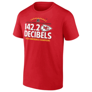 142.2 DECIBELS SHIRT 2024 Conference Champions, 2024 AFC Champions Hometown, Kansas City Chiefs
