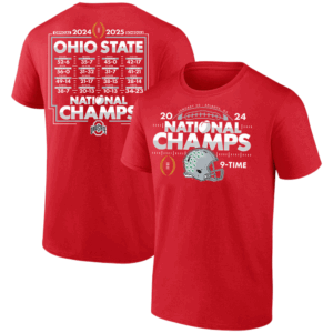2024 National Champions Schedule & Scores T Shirt College Football Playoff, Ohio State Buckeyes