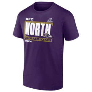 AFC NORTH CHAMPIONS 2024 SHIRT 2024 AFC North Division Champions, Baltimore Ravens