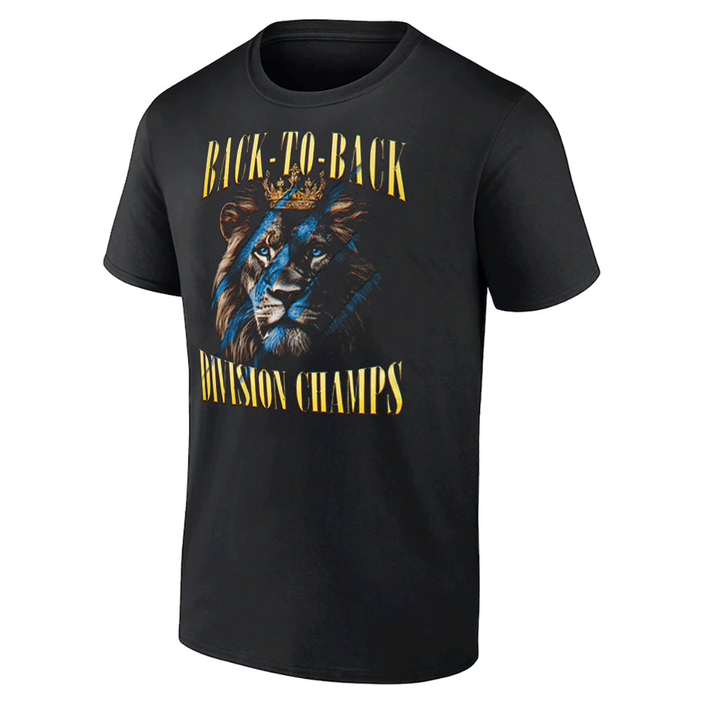 BACK-TO-BACK DIVISON CHAMPS SHIRT 2024 NFC North Division Champions Locker Room, Detroit Lions BACK TO BACK DIVISON CHAMPS SHIRT 2024 NFC North Division Champions Locker Room, Detroit Lions