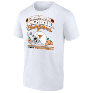 CHICK FIL A PEACH BOWL CHAMPIONS 2025 SHIRT Texas Longhorns, White