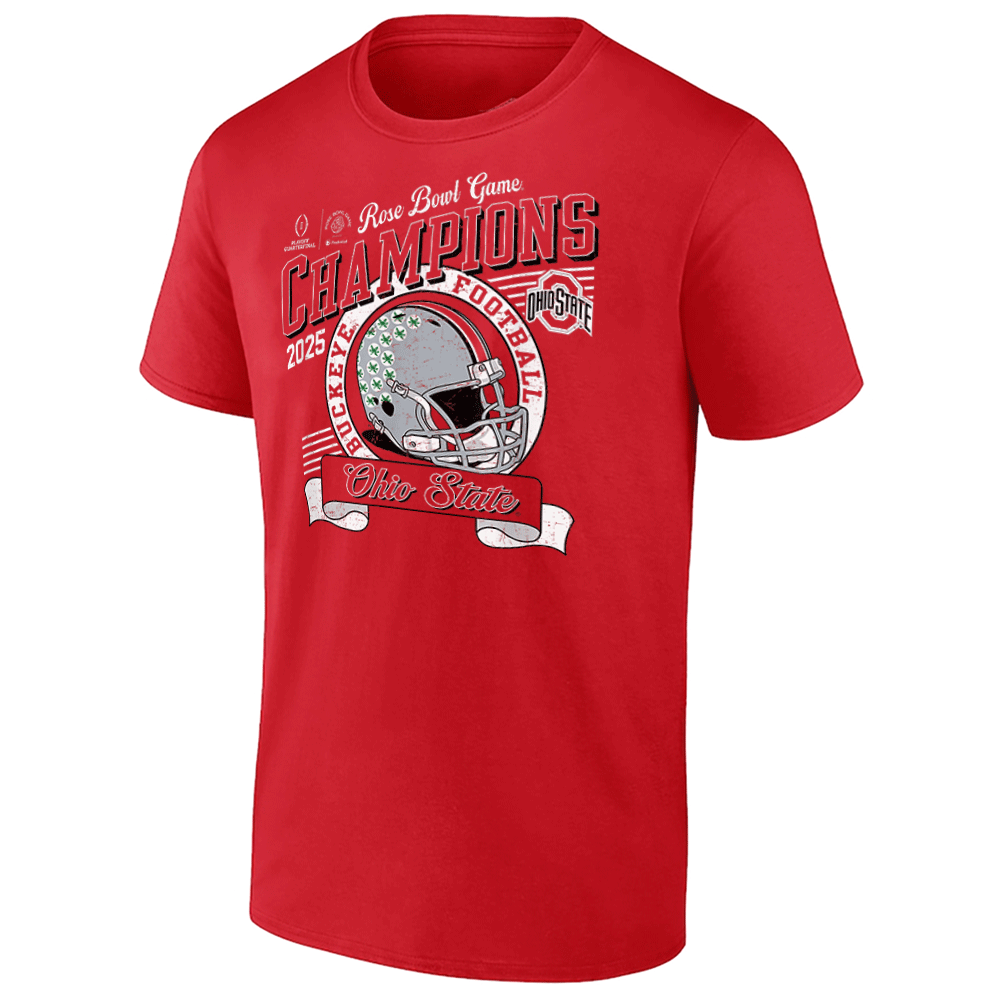Ohio State Rose Bowl Champs 2025 Football Shirt Ohio State Buckeyes Red Ohio State Rose Bowl Champs 2025 Football Shirt Ohio State Buckeyes Red