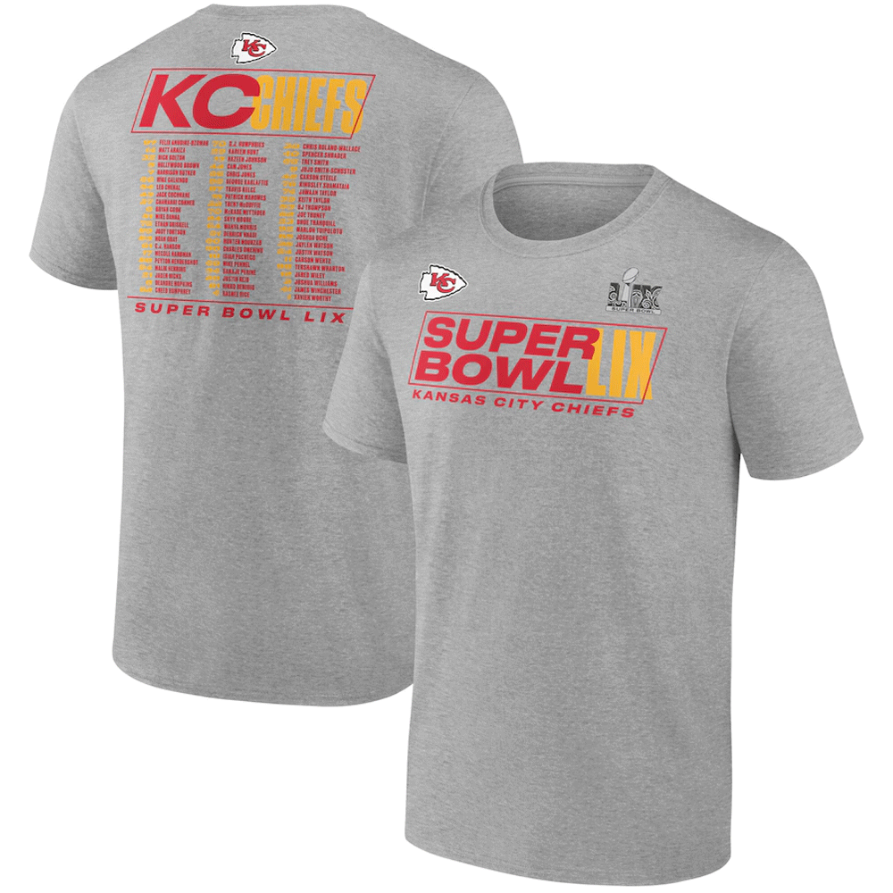 Super Bowl LIX Roster T-Shirt Kansas City Chiefs Super Bowl LIX Roster T Shirt Kansas City Chiefs