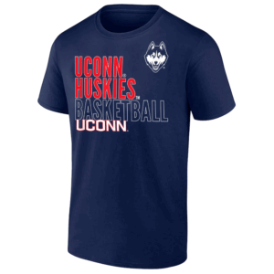 UConn Basketball Text Logo Overlay T Shirt UConn Huskies