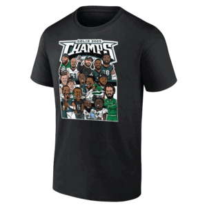 SBLIX CHAMPS SHIRT Eagles Champions Roster, Super Bowl LIX Champions, Philadelphia Eagles, black