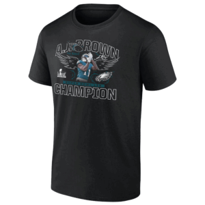 Super Bowl LIX Champions T Shirt A.J. Brown, Philadelphia Eagles