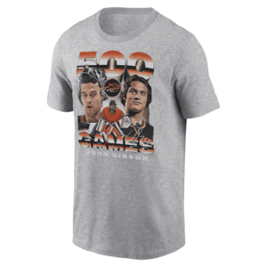 VINTAGE 500TH GAMES SHIRT John Gibson, Anaheim Ducks, Grey