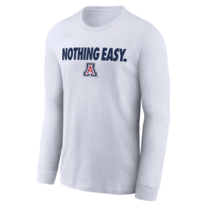 NOTHING EASY SHIRT 2025 On Court Bench Long Sleeve T Shirt, Arizona Wildcats