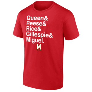 QUEEN & REESE & RICE & GILLESPIE & MIGUEL SHIRT 2025 NCAA Men's Basketball Championship, Maryland Terrapins