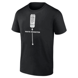 White Monster Funny T Shirt – Hilarious Energy Drink Parody Tee for Men