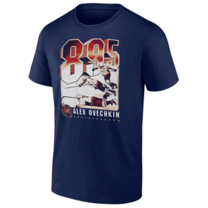 895 Career Goals Celebration Shirt Alex Ovechkin Washington Capitals, Navy Tee