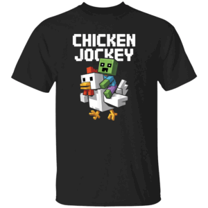 Chicken Jockey Pixel Funny T Shirt A Minecraft Movie Viral Moment Tee