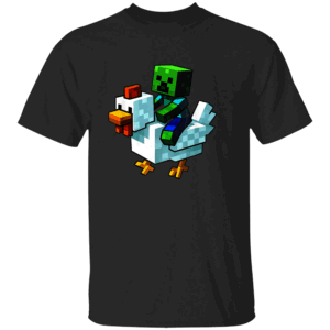 Funny Jock Chicken Zombie Pixel Art Gamer Shirt Boys Kids T Shirt Black
