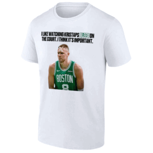 I Like Watching Kristaps Bleed On The Court Shirt 2025 NBA Playoffs Joe Mazzulla & Kristaps Porzingis Boston Celtics W