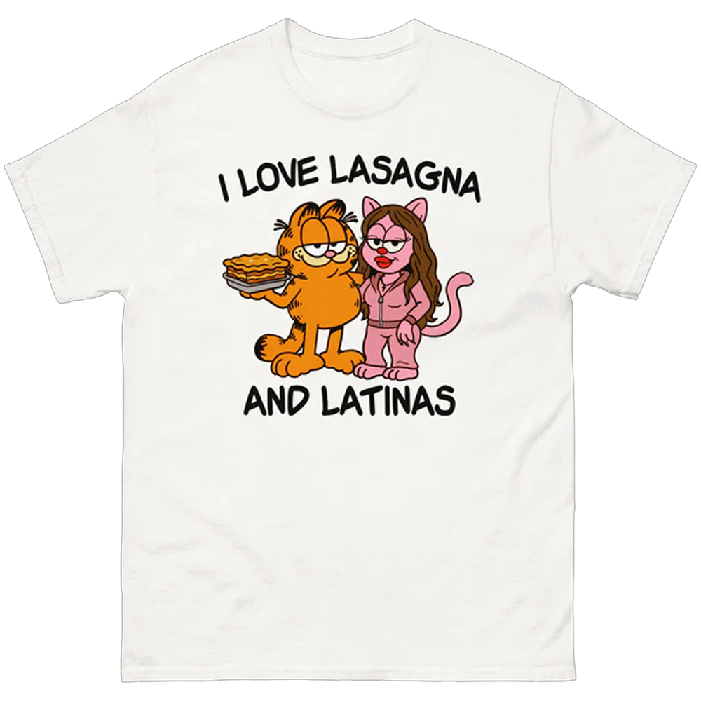 I Love Lasagna and Latinas Shirt Funny Garfield-Inspired Latino Humor Tee I Love Lasagna and Latinas Shirt Funny Garfield Inspired Latino Humor Tee