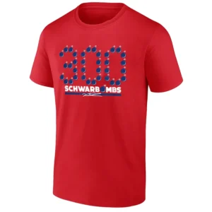 300 SCHWARBOMBS SHIRT Kyle Schwarber Philadelphia Phillies 300 Career Home Runs