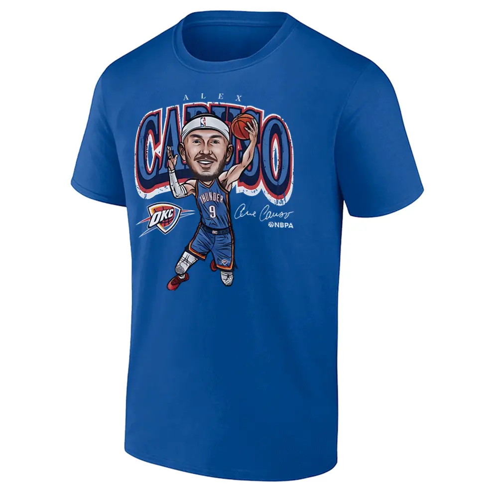 ALEX CARUSO OKC CARTOON SHIRT 2025 NBA Playoffs, Alex Caruso Oklahoma City Thunder R ALEX CARUSO OKC CARTOON SHIRT 2025 NBA Playoffs, Alex Caruso Oklahoma City Thunder R