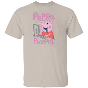 Cartoon Pay Pig Shirt Funny Peppa Pig Parody Tee S