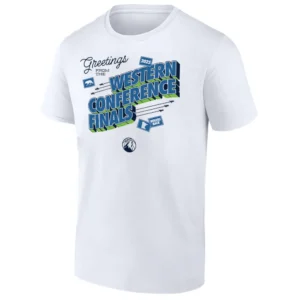 GREETINGS FROM THE WESTERN CONFERENCE FINALS WOLVES BACK SHIRT 2025 NBA Western Conference Finals Game 4 T Shirt, Minnesota Timberwolves