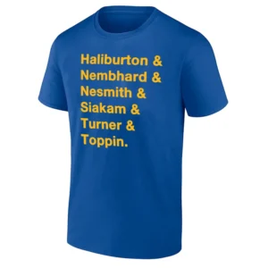 HALIBURTON& NEMBHARD& NESMITH& SIAKAM& TURNER& TOPPIN. SHIRT 2025 NBA Playoffs, Indiana Team Name, Indiana Pacers