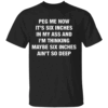 PEG ME NOW SHIRT It's Six Inches In My Ass And I'm Thinking Maybe Six Inches Ain't So Deep B
