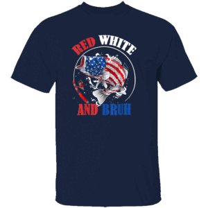 RED WHITE AND BRUH SHIRT 4th of July Patriotic Tee for Boys Funny Fishing Shirt Kids Independence Day Outfit N