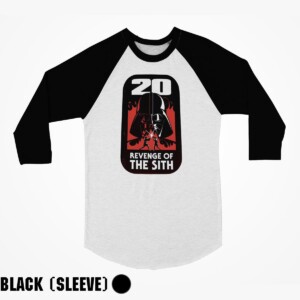 Revenge Of The Sith 20th Anniversary Logo 34 Raglan Shirt Star Wars Shirts 2025 Black Sleeve