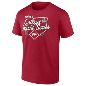 2025 MEN'S COLLEGE WORLD SERIES SHIRT 2025 NCAA Baseball Men's College World Series Bullpen Ace Arkansas Razorbacks R