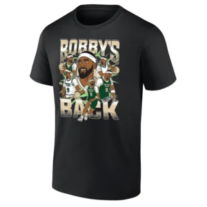 BOBBY'S BACK SHIRT Bobby Portis Jr. Underdog Return Tee Milwaukee Bucks 2025 Re Sign Edition B