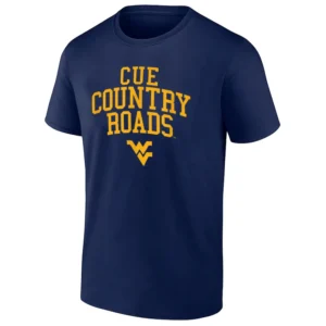 CUE COUNTRY ROADS T SHIRT West Virginia Mountaineers Team Slogan College Football Tradition 2025