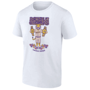 DOUBLE CHAMPS SHIRT 2025 NCAA Baseball Men's College World Series Champions LSU Tigers W