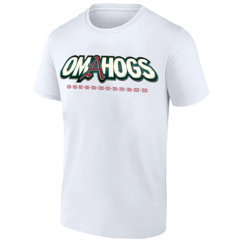 OMAHOGS SHIRT Year Of Champs - Arkansas Razorbacks - NCAA Baseball Super Regional Champs - Omaha 2025 W OMAHOGS SHIRT Year Of Champs Arkansas Razorbacks NCAA Baseball Super Regional Champs Omaha 2025 W